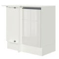 Balcão de Canto Madesa Smart 100% MDF com Tampo 1 Porta Branco Brilho