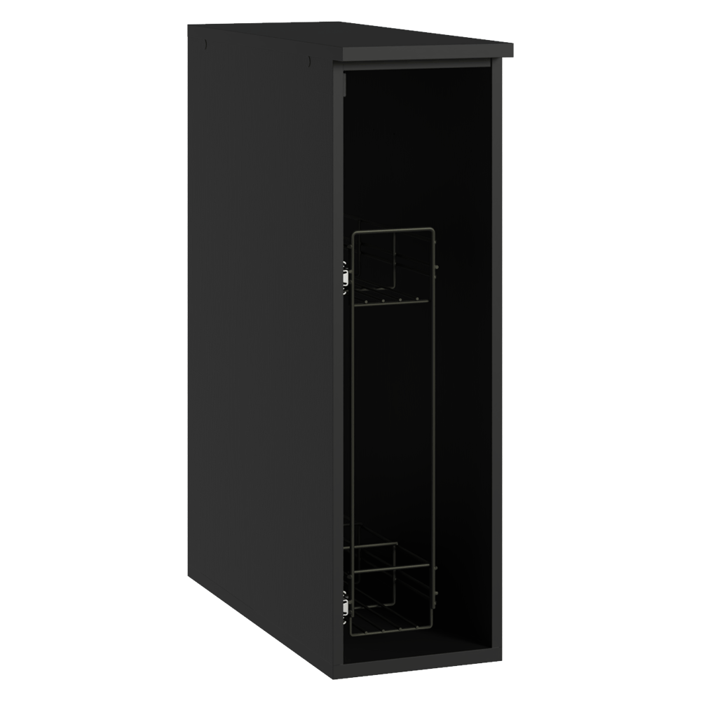 Balcão Porta-Temperos 20 cm Suspenso Preto Nice Madesa
