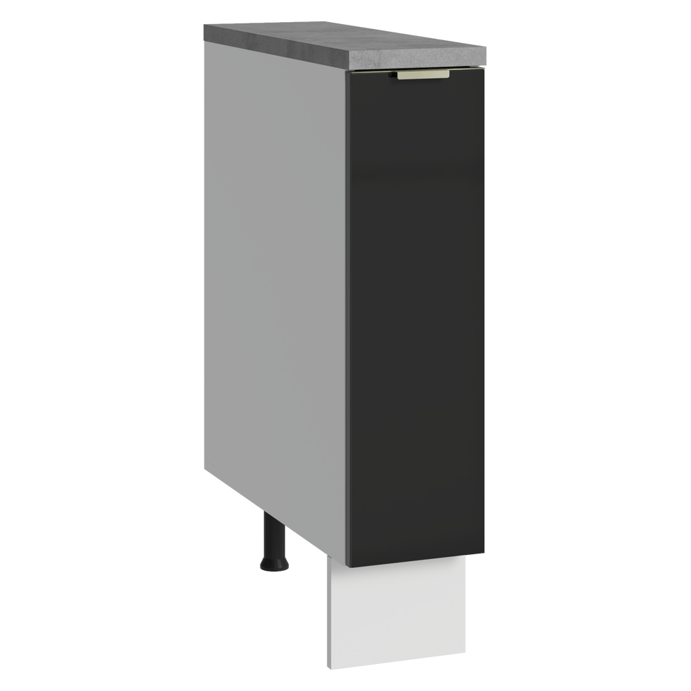 Balcão Porta-Temperos 20 cm 1 Porta Branco/Preto Lux Madesa