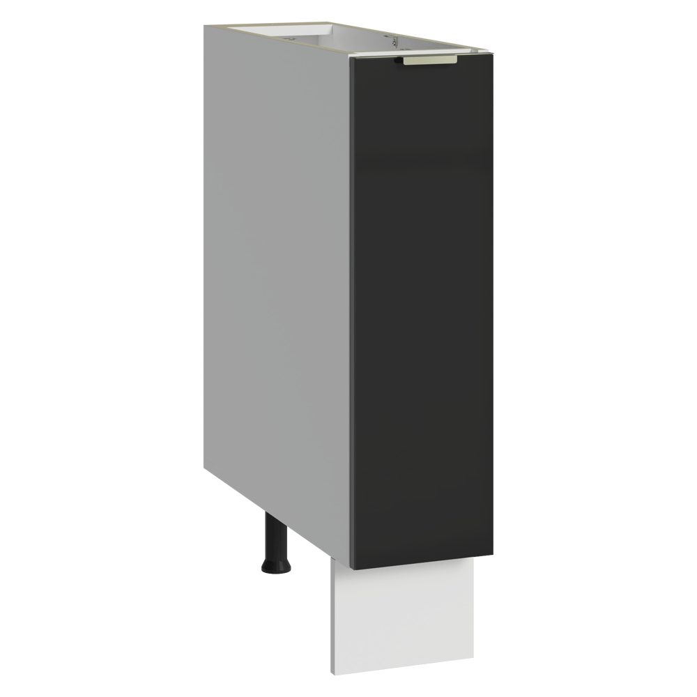 Balcão Porta-Temperos 20 cm 1 Porta (Sem Tampo) Branco/Preto Lux Madesa