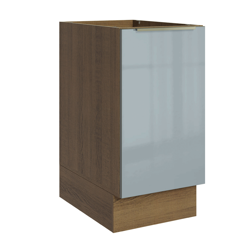 Balcão de Cozinha 40 cm 1 Porta (Sem Tampo) Rustic/Cinza Lux Madesa