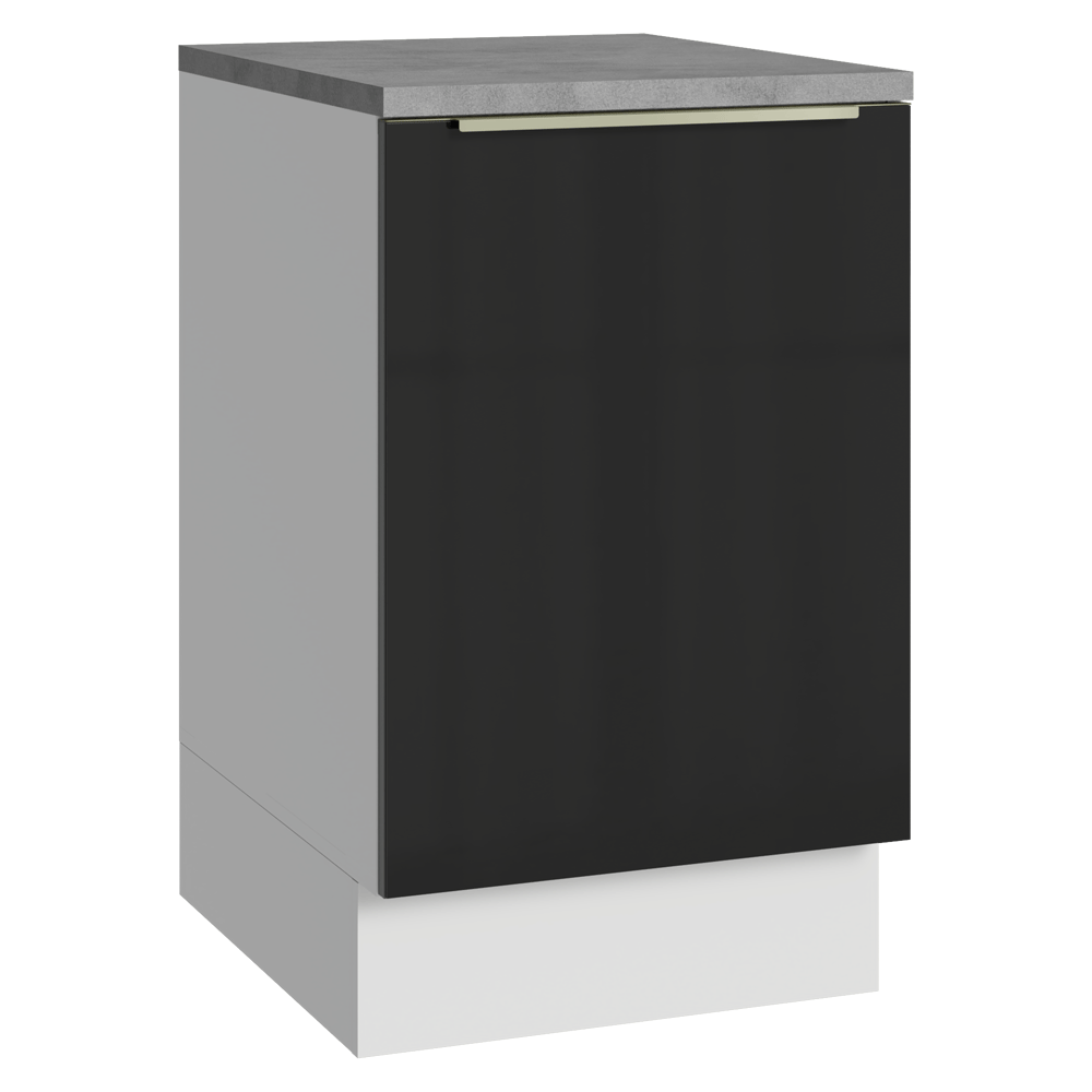 Balcão de Cozinha 50 cm 1 Porta Branco/Preto Lux Madesa