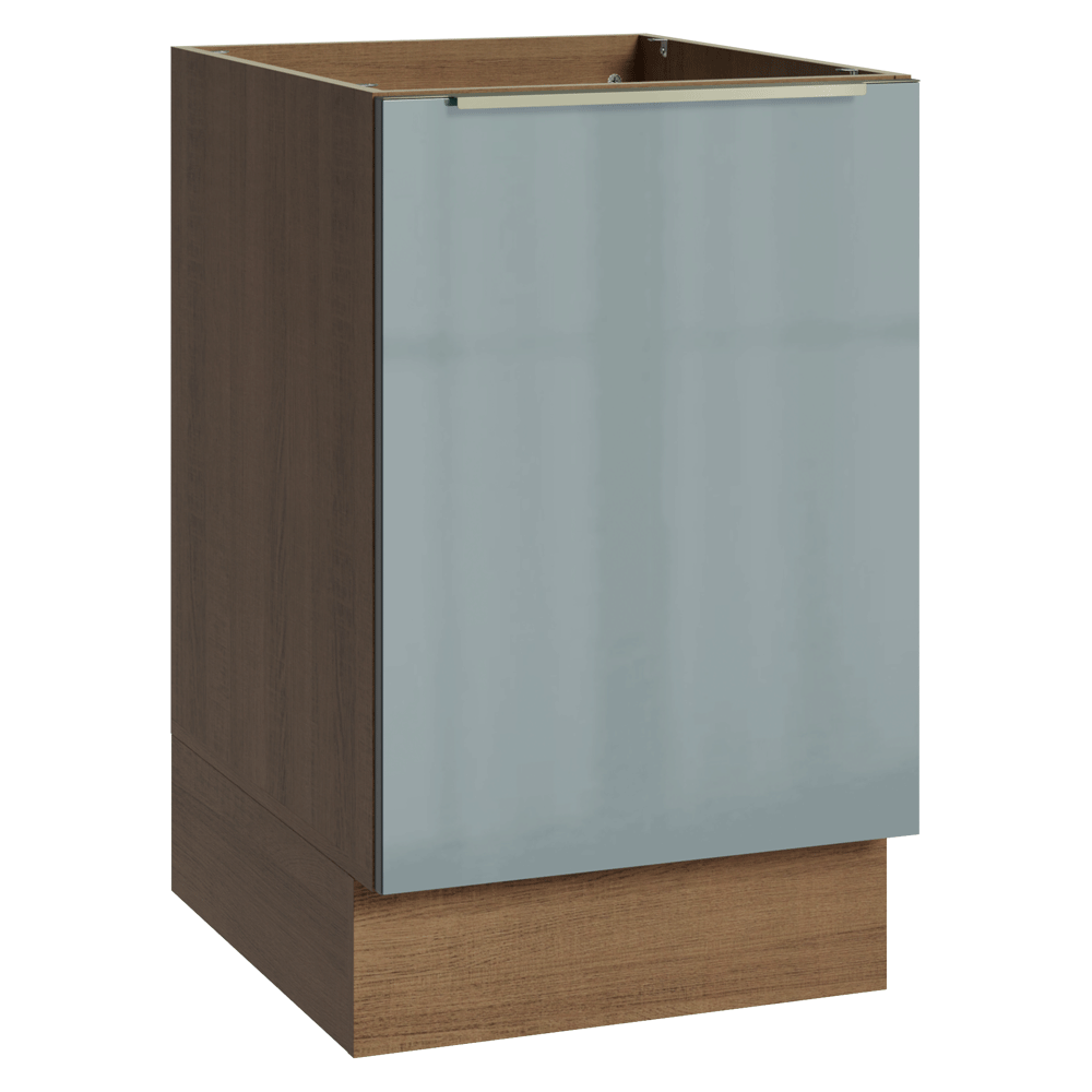 Balcão de Cozinha 50 cm 1 Porta (Sem Tampo) Rustic/Cinza Lux Madesa