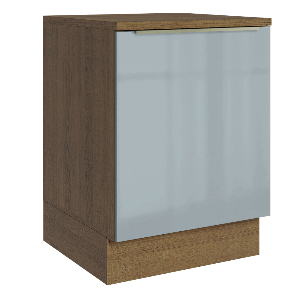Balcão de Cozinha 60 cm 1 Porta Rustic/Cinza Lux Madesa