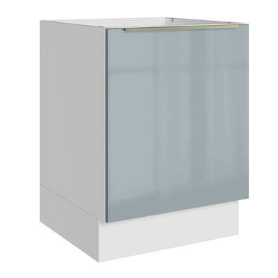 Balcão de Cozinha 60 cm 1 Porta (Sem Tampo) Branco/Cinza Lux Madesa