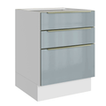 Balcão de Cozinha 60 cm 3 Gavetas (Sem Tampo) Branco/Cinza Lux Madesa