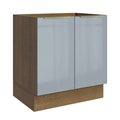 Balcão de Cozinha 70 cm 2 Portas (Sem Tampo) Rustic/Cinza Lux Madesa