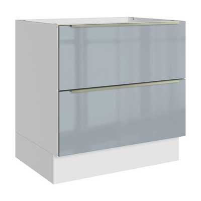 Balcão de Cozinha 80 cm 2 Gavetas (Sem Tampo) Branco/Cinza Lux Madesa