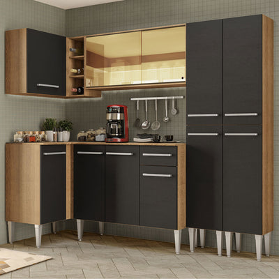 Armário de Cozinha Completa de Canto 293cm Rustic Emilly Line Madesa 06