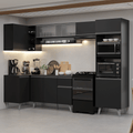 Armário de Cozinha Completa de Canto 385 cm Preto Nice Madesa 03