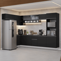 Armário de Cozinha Completa de Canto Suspenso 465 cm Preto Nice Madesa 03