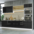 Armário de Cozinha Completa 310 x 60 cm Branco/Preto Lux Madesa 04