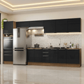 Armário de Cozinha Completa 400 cm Rustic/Preto Lux Madesa 05