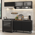 Armário de Cozinha Compacta 200 cm Preto Nice Madesa 09