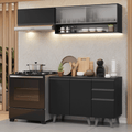Armário de Cozinha Compacta 200 cm Preto Nice Madesa 13
