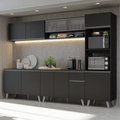 Armário de Cozinha Completa 300 cm Preto Nice Madesa 02