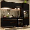 Armário de Cozinha Completa 250cm Preto Reims Madesa 05
