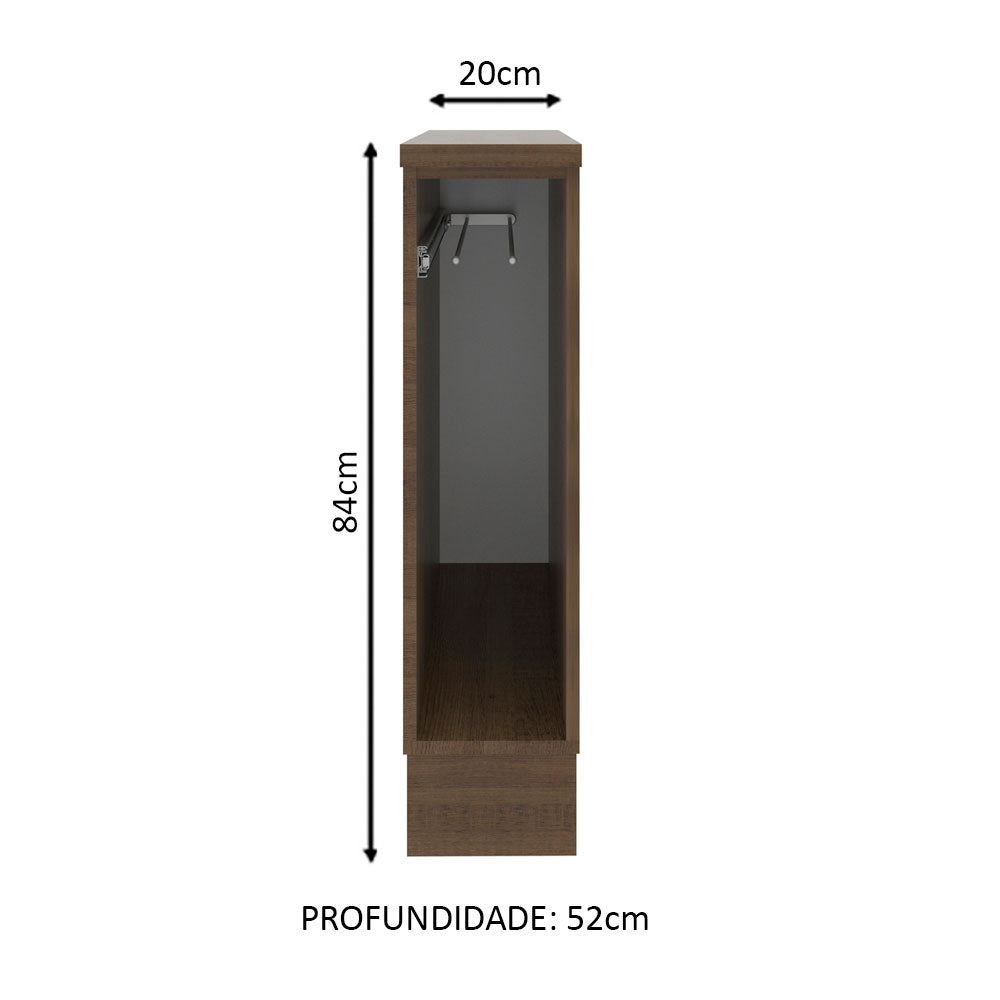 Balcão Porta-Pano 20 cm (Com Tampo) para Cozinhas Madesa Rustic