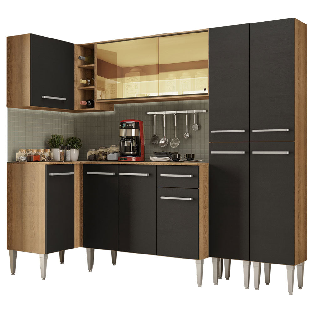 Armário de Cozinha Completa de Canto 293cm Rustic Emilly Line Madesa 06