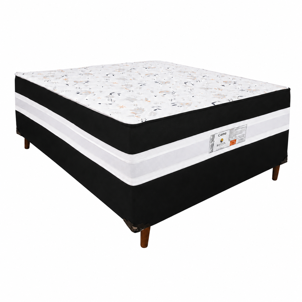Cama Box Casal Conjugada D28  Ortomedic 138x188x53cm Bacetto