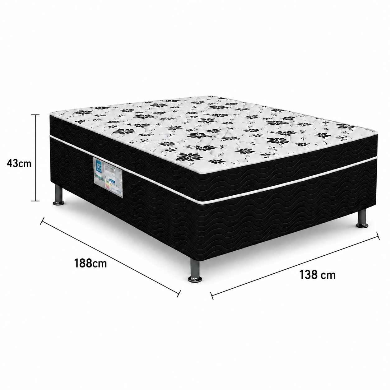 Cama Box Conjugada Casal D28 138x188x43 Union Ortopedic Ortobom