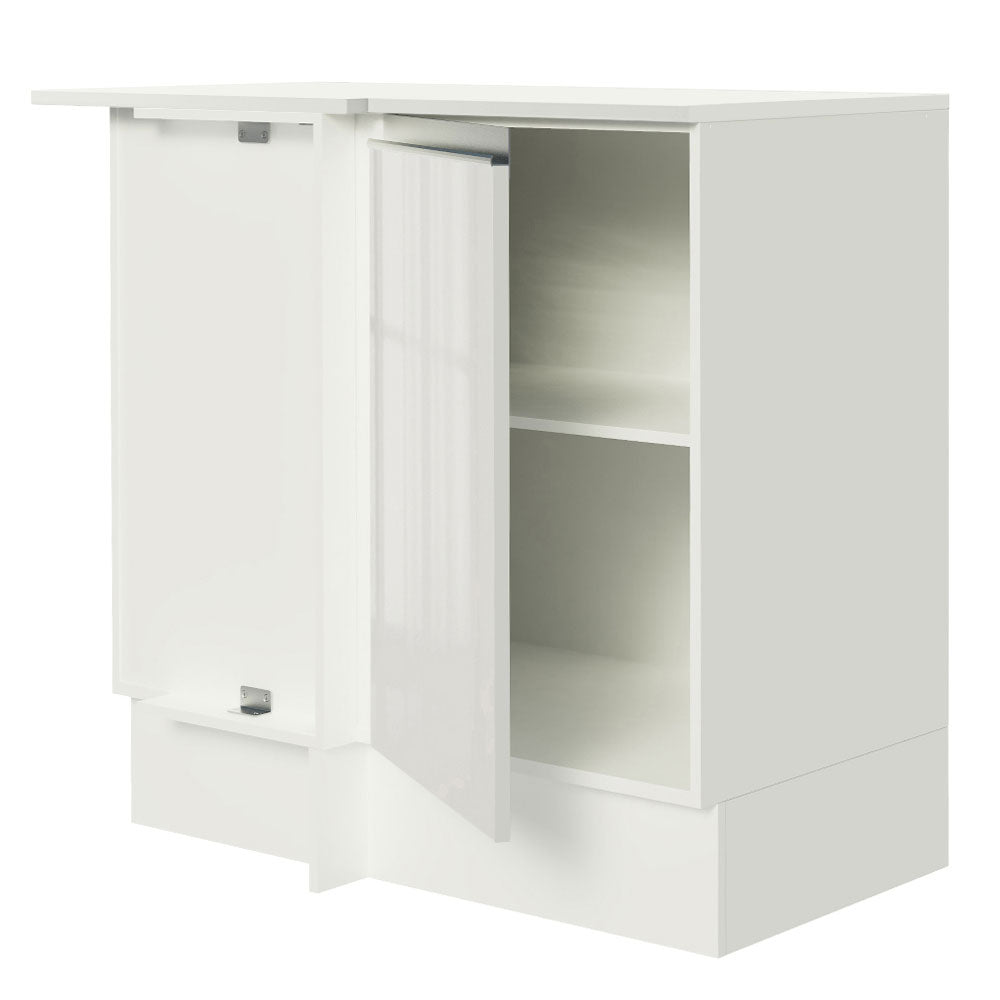 Balcão de Canto Madesa Smart 100% MDF com Tampo 1 Porta Branco Brilho