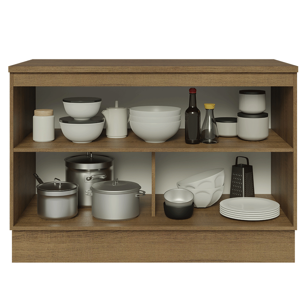 Balcão de Cozinha 120 cm 2 Portas Rustic/Cinza Lux Madesa