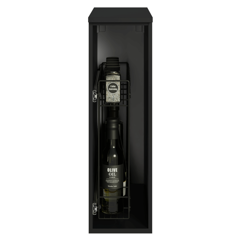 Balcão Porta-Temperos 20 cm Suspenso Preto Nice Madesa