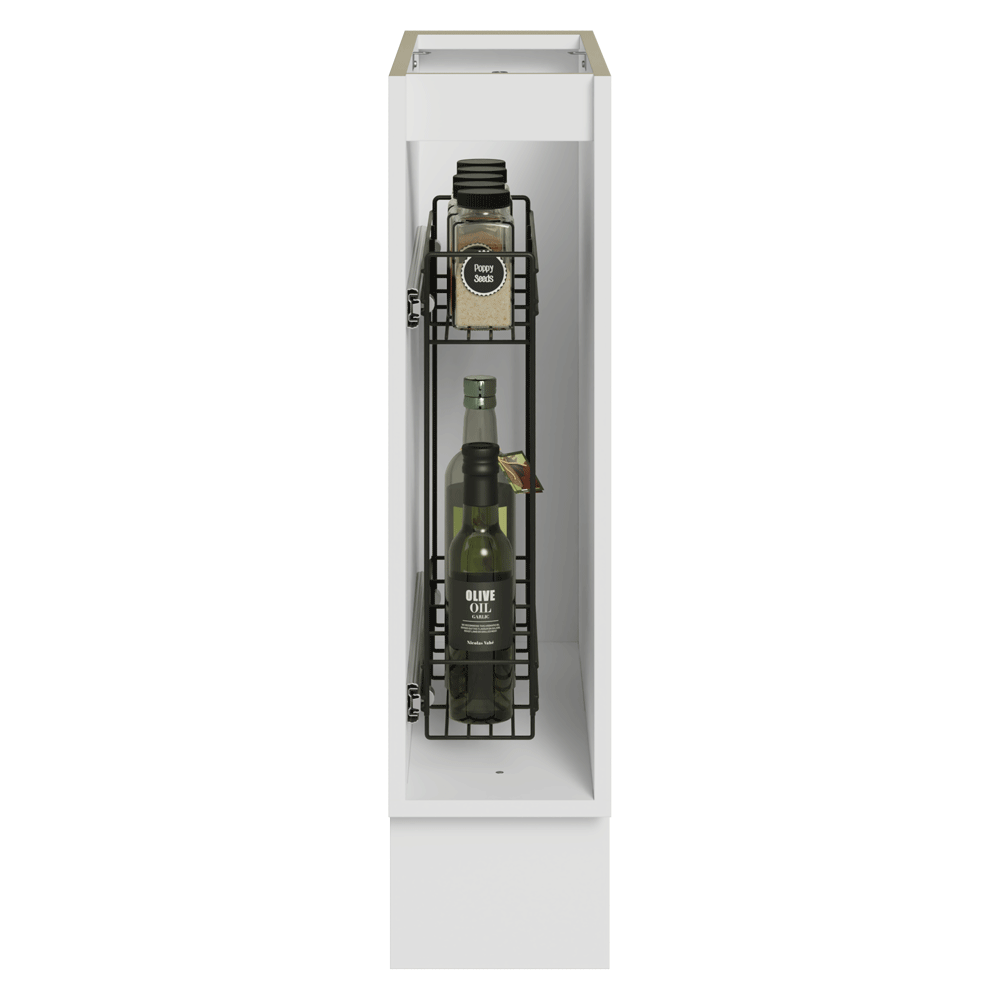 Balcão Porta-Temperos 20 cm 1 Porta (Sem Tampo) Branco/Preto Lux Madesa
