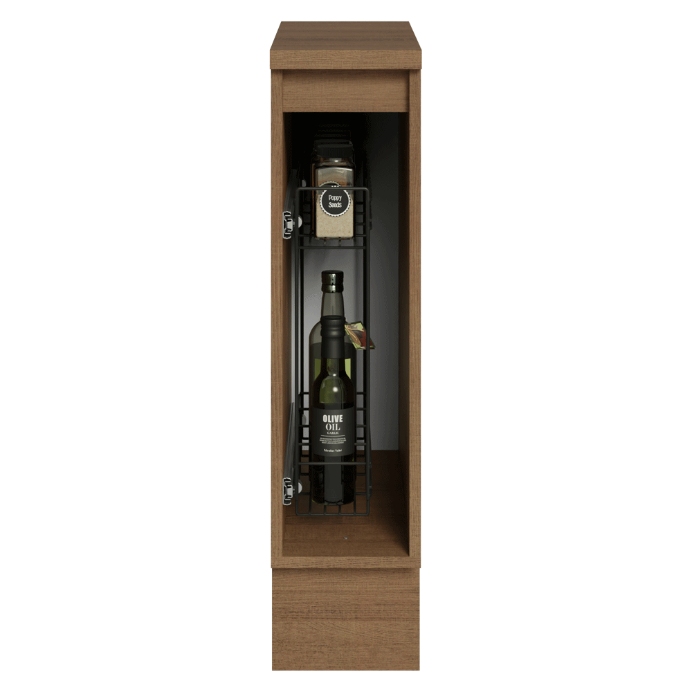 Balcão Porta-Temperos 20 cm 1 Porta Rustic/Preto Lux Madesa