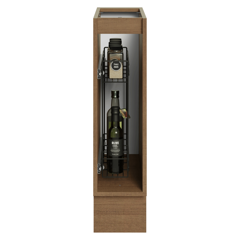 Balcão Porta-Temperos 20 cm 1 Porta (Sem Tampo) Rustic/Cinza Lux Madesa