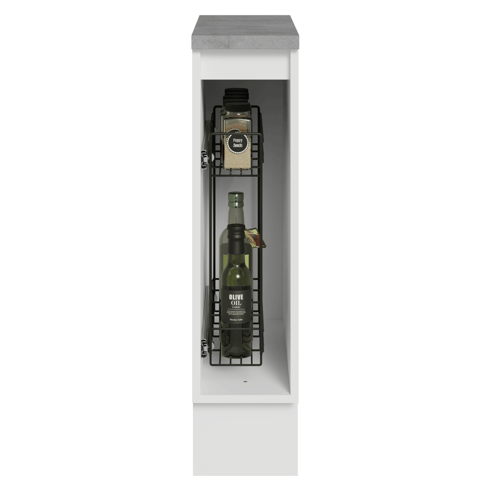 Balcão Porta-Temperos 20 cm 1 Porta Branco/Cinza Lux Madesa