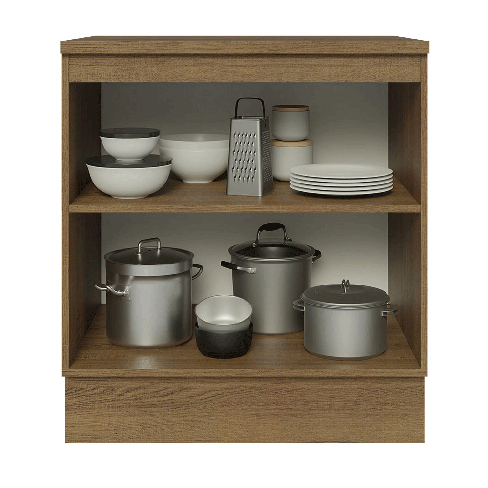 Balcão de Cozinha 70 cm 2 Portas Rustic/Cinza Lux Madesa