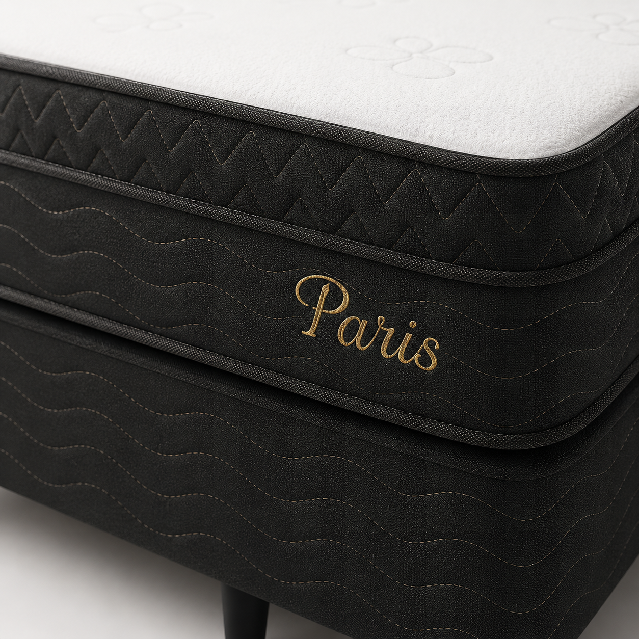 Cama Box Casal (Base + Colchão) Paris Topazio
