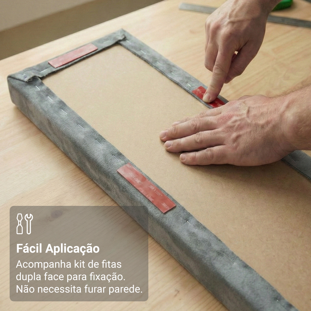 Cabeceira Estofada Modular Kit 9 Peças para Camas até Casal/Queen Silver Madesa