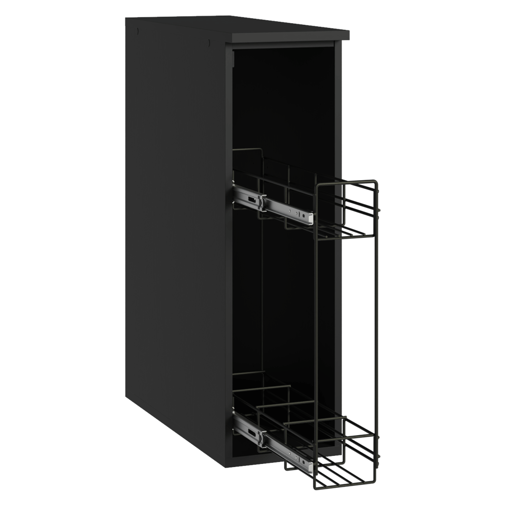Balcão Porta-Temperos 20 cm Suspenso Preto Nice Madesa