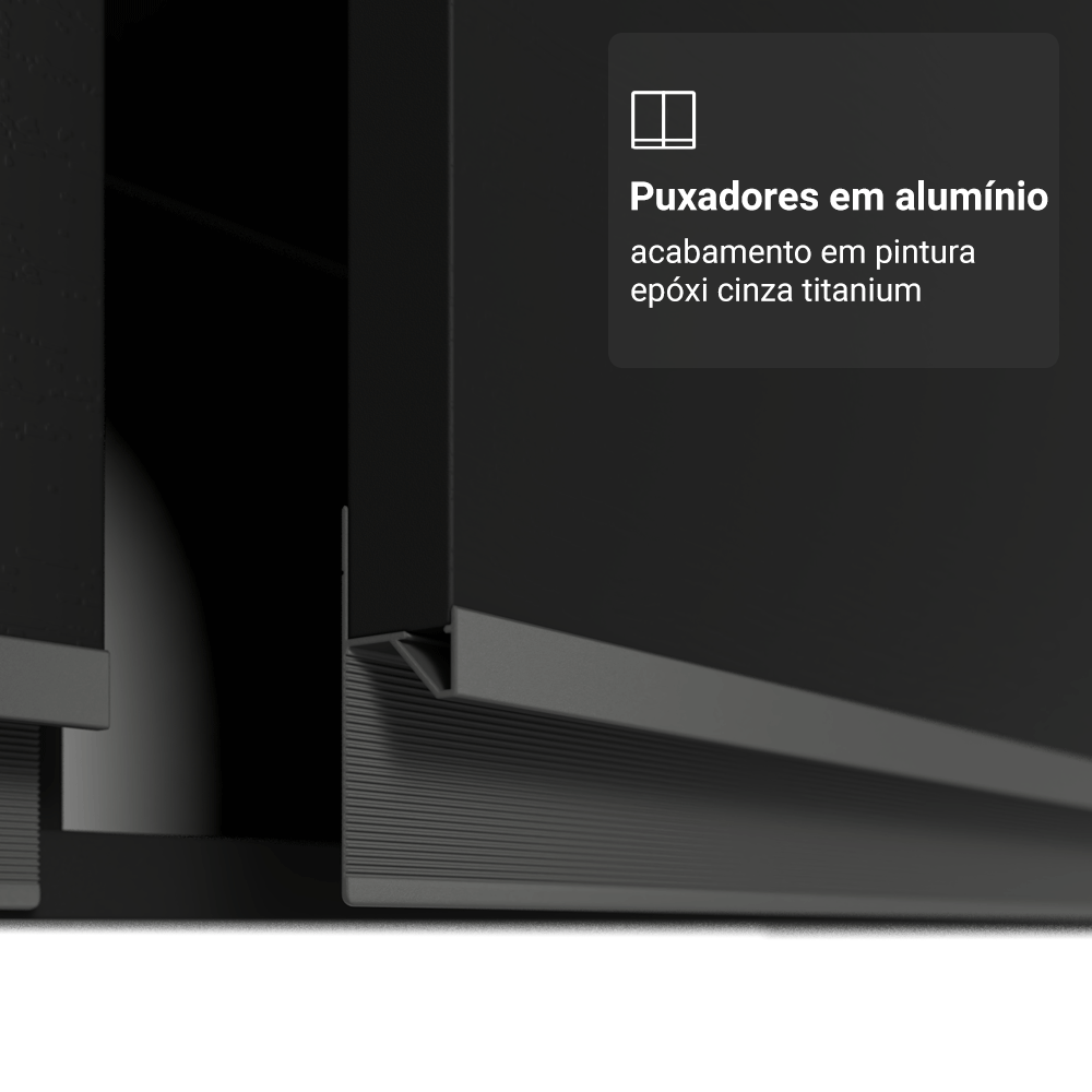 Armário Aéreo 120 cm 2 Portas Preto Nice Madesa