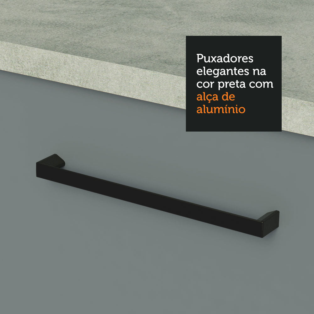 Armário de Cozinha Completa 290cm Branco/Cinza Agata Madesa 02