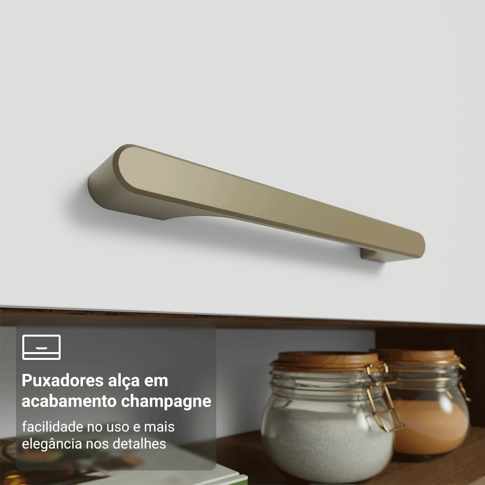 Armário de Cozinha Completa Lille 165 cm Rustic/Branco Madesa 01