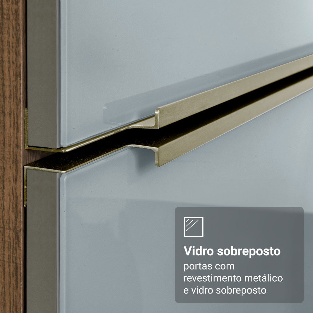 Balcão de Canto 1 Porta Rustic/Cinza Lux Madesa
