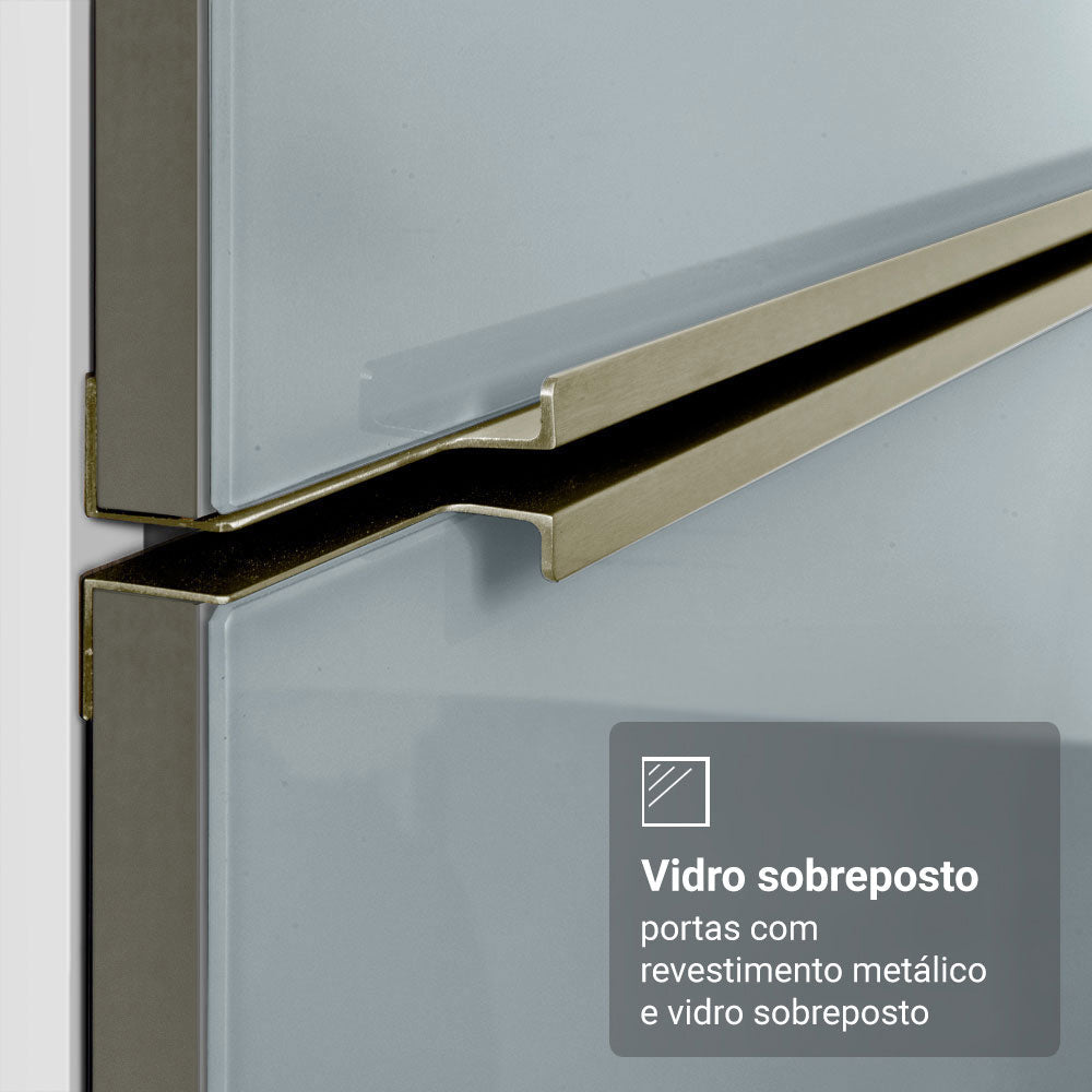 Balcão de Canto 1 Porta Branco/Cinza Lux Madesa