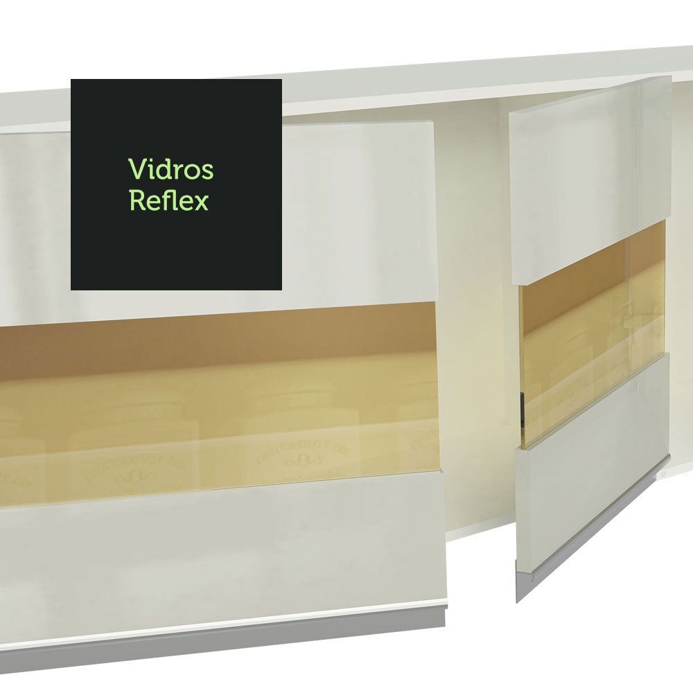 Armário de Cozinha Compacta 100% MDF 190 cm Frentes Branco Brilho Smart Madesa XP