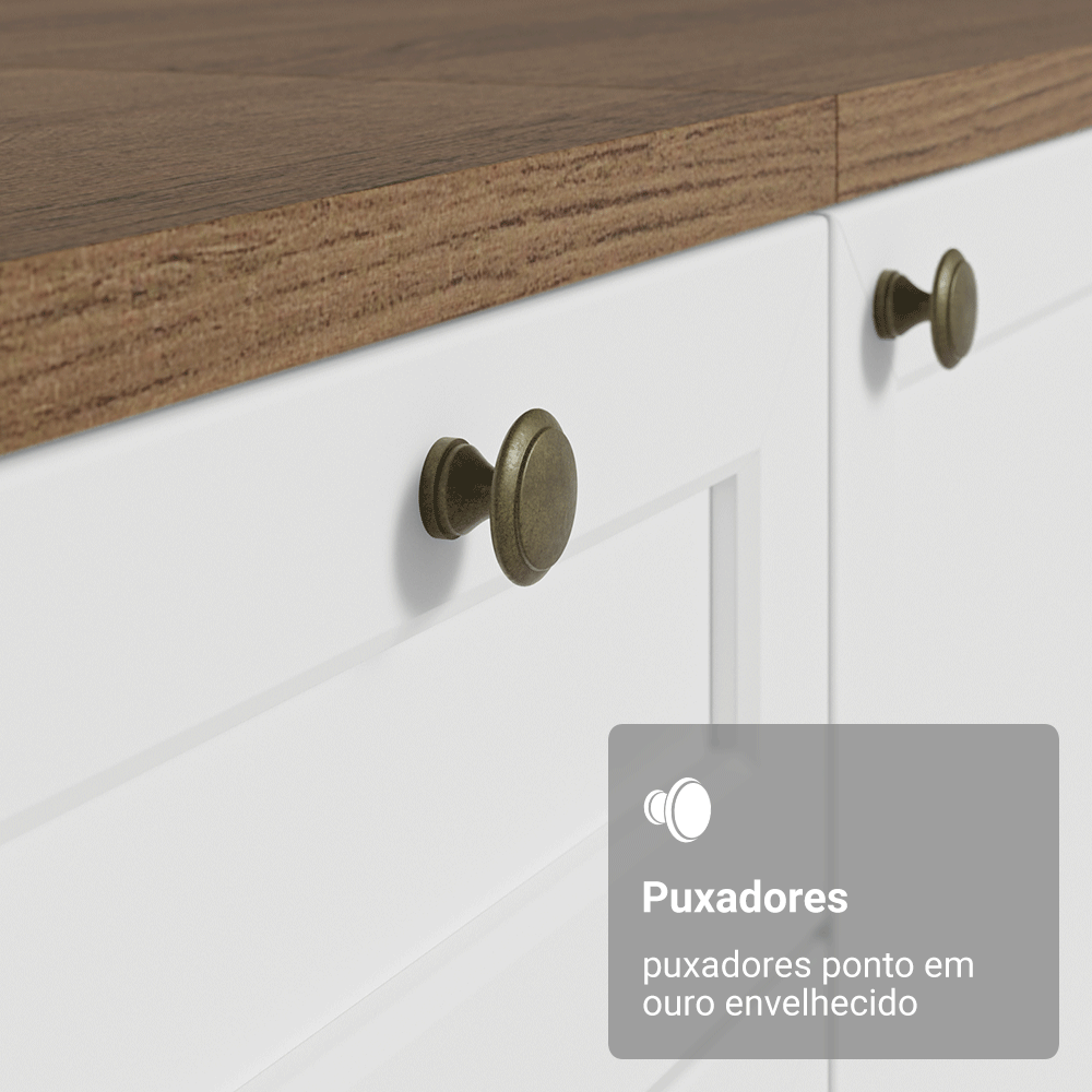 Armário de Cozinha Completa 270 cm Rustic/Branco Vik Madesa 05