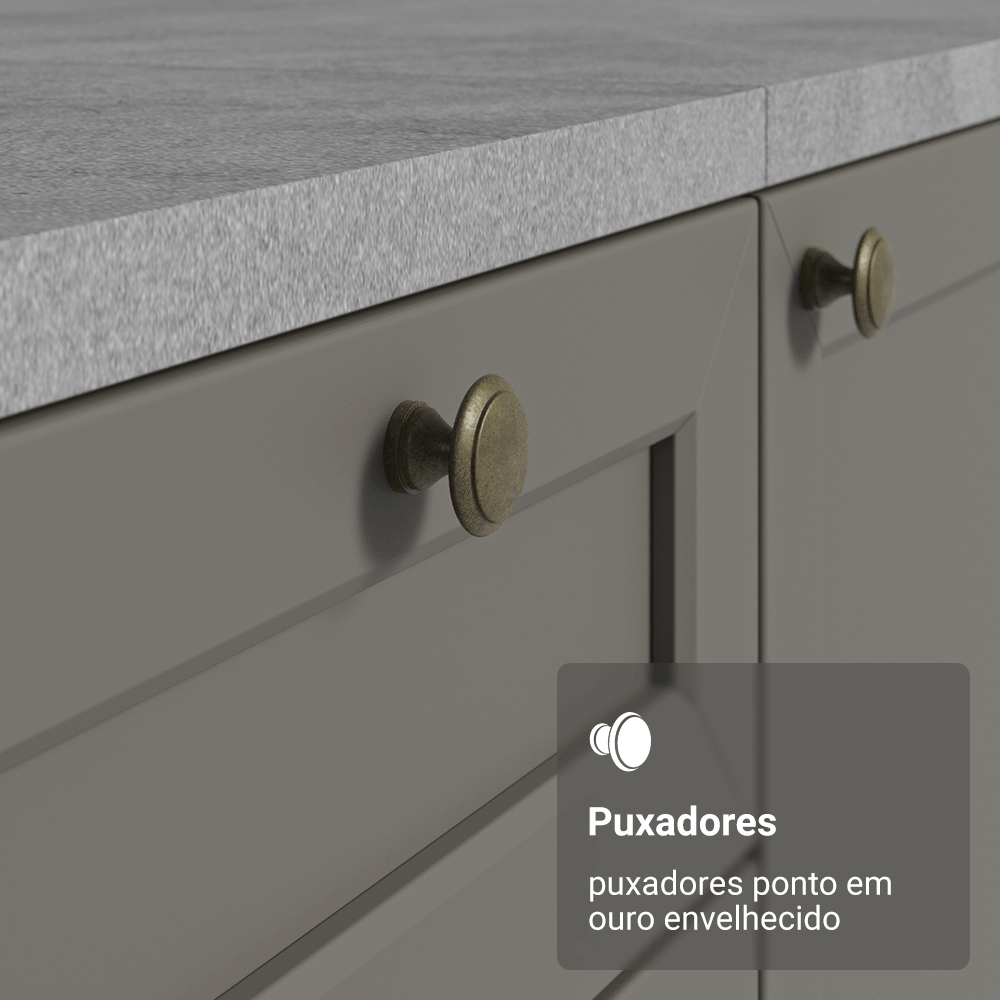 Armário de Cozinha Completa 270 cm Branco/Cinza Vik Madesa 05