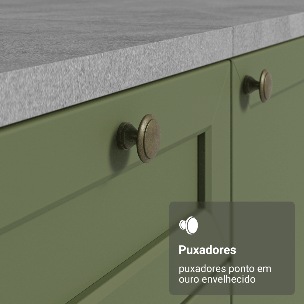 Armário de Cozinha Completa 270 cm Branco/Verde Vik Madesa 06