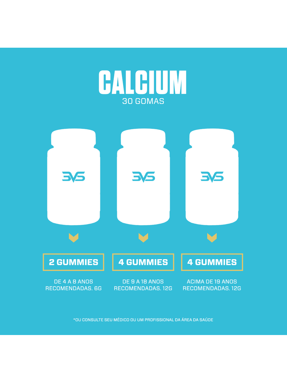 Cálcio + Vitamina D3 30 Gomas