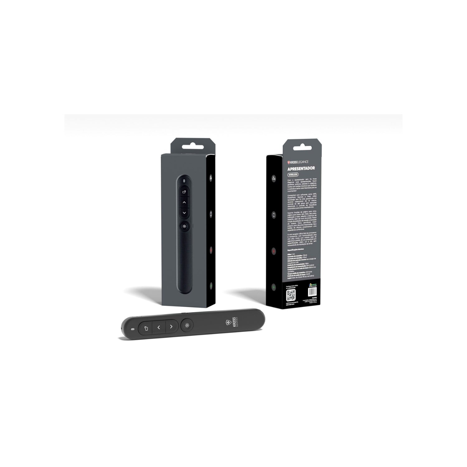 Apresentador Wireless Sem Fio Kross KE-MP50 Laser Pointer USB