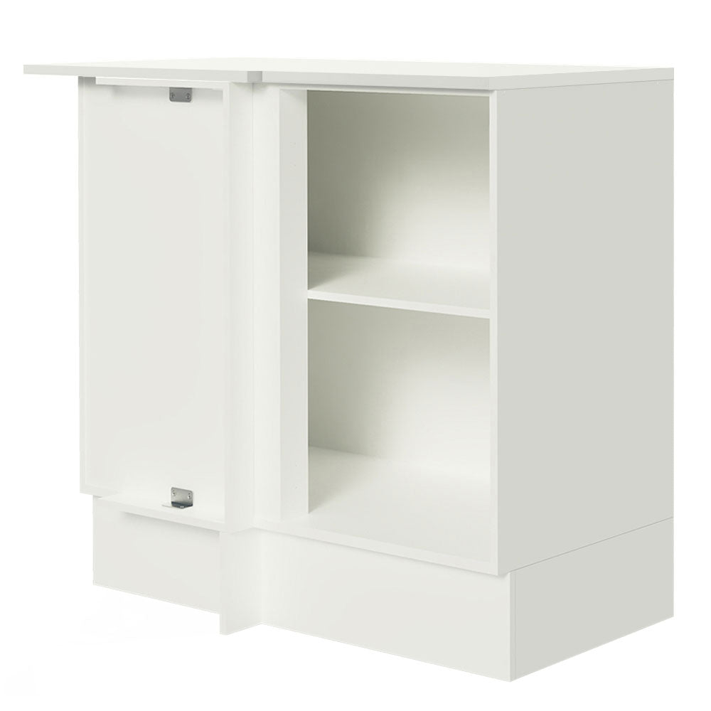 Balcão de Canto Madesa Smart 100% MDF com Tampo 1 Porta Branco Brilho