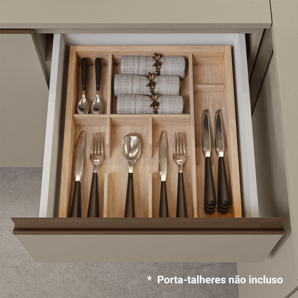 Armário de Cozinha Compacta 180 cm Crema Nice Madesa 01
