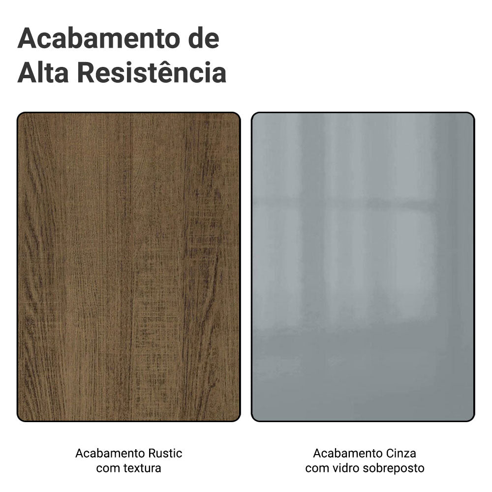 Balcão de Cozinha 40 cm 1 Porta Rustic/Cinza Lux Madesa